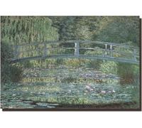 Fine Asianliving Peinture murale toile 120x80cm Claude Monet Pont sur un étang avec nénuphars Giclée Fini à la main