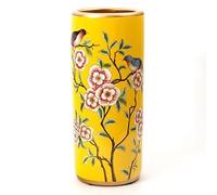 Fine Asianliving Porte-Parapluie Céramique Vase Jaune Fleurs Fait Main - Grazia D20xH45cm Tabouret Chinois de Jardin Table d'appoint en céramique Chinois Porcelaine Tabouret Oriental Chinois Vase