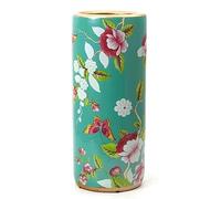 Fine Asianliving Porte-Parapluie Céramique Vase Sarcelle Papillons Fait Main - Tess D20xH45cm Tabouret Chinois de Jardin Table d'appoint en céramique Chinois Porcelaine Tabouret Oriental Chinois Vase