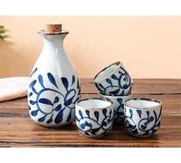 Fine Asianliving Service à Saké Coffret Cadeau Bleu Blanc Fait Main - Michiyo Ensemble/5