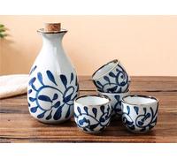 Fine Asianliving Set saké boîte cadeau bleu blanc fait main - Michiyo Set/5