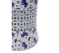 Fine Asianliving Tabouret Céramique Chinois Poissons Koi Bleu Blanc D33xH46cm Tabouret Chinois de Jardin Table d'appoint en céramique Chinois Porcelaine Tabouret Oriental