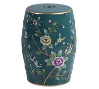 Fine Asianliving Tabouret Céramique Sarcelle Oiseaux Fait Main - Ruelle D30xH45cm Tabouret Chinois de Jardin Table d'appoint en céramique Chinois Porcelaine Tabouret Oriental