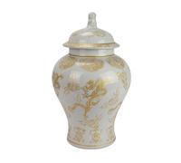 Fine Asianliving Vase chinois avec couvercle Porcelaine blanche Dragon peint à la main D29xH46cm Vase décoratif Vase de fleurs Vase oriental en céramique Décoration Vase moderne Décoration de table Va