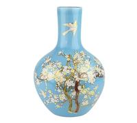 Fine Asianliving Vase Chinois Bleu Fleurs Fait Main D24xH36cm Chinois Vase avec Couvercle Asiatique Jingdezhen Mandarin Décorative