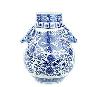 Fine Asianliving Vase Chinois Dragon Bleu et Blanc Diam24xH29cm Chinois Vase avec Couvercle Asiatique Jingdezhen Mandarin Décorative