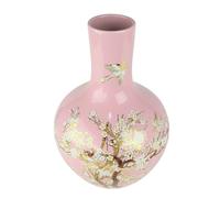 Fine Asianliving Vase chinois Fleurs roses Fait à la main D31xH47cm Vase décoratif Vase de fleurs Vase oriental en céramique Vase de décoration Vase de décoration de table moderne