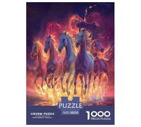 Fine Cheval 1000 Pièces Puzzle pour Adultes Jeux Éducatifs Puzzle Anti-Stress Cultiver l'esprit D'équipe pour Toute La Famille, Cadeaux pour Femmes, Cadeaux pour Hommes 38x26cm/1000pcs