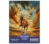 Fine Cheval Puzzle 1000 Pieces Cadeau Unique Animaux Jeu Éduchatif Challenge Toy À De Qualité Supérieure Peinture Art pour Adultes Et Enfants À Partir De 14 Ans 38x26cm/1000pcs