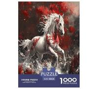 Fine Cheval Puzzle 1000 Pièces Cadeau Unique Animaux Jeu Éduchatif Défi Jouet À De Qualité Supérieure Peinture Art pour Adultes Et Enfants 38x26cm/1000pcs