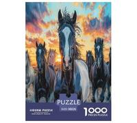 Fine Cheval Puzzle 1000 Pièces Cadeau Unique Animaux Jeu Éduchatif Défi Jouet À De Qualité Supérieure Peinture Art pour Adultes Et Enfants À Partir De 14 Ans 38x26cm/1000pcs