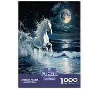 Fine Cheval Puzzle 1000 Pièces Cadeau Unique Animaux Jeu Éduchatif Défi Jouet À De Qualité Supérieure Peinture Art pour Adultes Et Enfants À Partir De 14 Ans 38x26cm/1000pcs