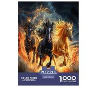 Fine Cheval Puzzle 1000 Pieces Cadeau Unique Animaux Jeu Éduchatif Défi Jouet À De Qualité Supérieure Peinture Art pour Adultes Et Enfants 70x50cm/1000pcs