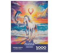 Fine Cheval Puzzle 1000 Pièces Cadeau Unique Jeu Éduchatif Challenge Toy À De Qualité Supérieure Peinture Art pour Adultes Enfants 70x50cm/1000pcs