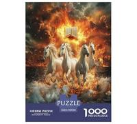 Fine Cheval Puzzle 1000 Pieces Cadeau Unique Jeu Éduchatif Défi Jouet À De Qualité Supérieure Peinture Art pour Adultes Et Enfants À Partir De 12 Ans 70x50cm/1000pcs