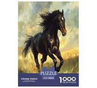 Fine Cheval Puzzles 1000 Pieces Cadeau Unique Jeu Éduchatif Challenge Toy À De Qualité Supérieure Peinture Art pour Adultes Et Enfants À Partir De 12 Ans 38x26cm/1000pcs