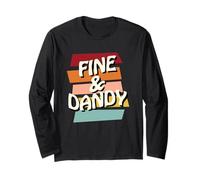 Fine & Dandy, Cool drôle rétro années 60 et 70 avec Phrase Hippie Manche Longue