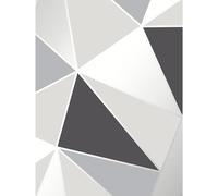 Papier Peint Géométrique APEX Noir / Argent - Fine Decor FD41994 Triangles