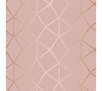 Fine Décor FD42561 Papier peint Platinum Geo Treillis Blush Or rose