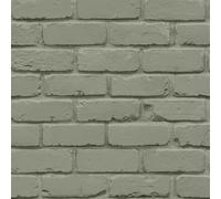 Fine Decor FD43603 Papier peint effet brique peinte, Sage