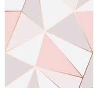 Fine Decor Wallcoverings FD41993 Royaume-Uni Apex Geo Sidewall Papier peint, or rose