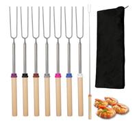 Fine jade2 Brochettes télescopiques en acier inoxydable BBQ Marshmallow Brochette en acier inoxydable,extensibles pour l'extérieur,barbecue,31-81cm
