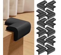 Fine jade2 Lot de 12 Protège-Coin de Table avec Adhésif Double Face 3M Pré-Fixé coussin d'angle de sécurité noir super doux Sécurité pour Coin Pointu Table Bureau Lit Meubles Mur