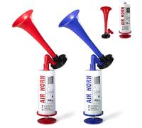 Fine jade2 Lot de 2 klaxons à air comprimé - Extrêmement puissant - Portable - Pour événements sportifs, canotage, fêtes, anniversaires, camping, graduations - Bleu