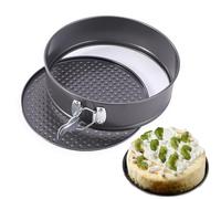 Fine jade2 Moule à Charnière 18 cm Rond moules à gâteau avec fond amovible et fermeture en métal ronds avec revêtement anti-adhésif pour gâteaux pain fromage noir