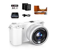 Fine Life Pro Appareil Photo numérique 4K, 64 mégapixels, Zoom Optique 12x, stabilisateur d'image Optique Vlog et Wi-FI, Double Piles et Support de Batterie Intelligent, Carte 32 Go
