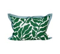 Fine Little Day Housse de coussin Leaves avec aile contrastée 48x68 cm Green-blue