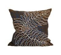 Fine Little Day Housse de coussin Leaves brodée 48x48 cm Brown