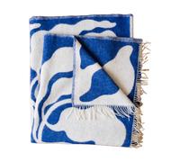 Fine Little Day Plaid Leaves 130x220 cm Blue-white