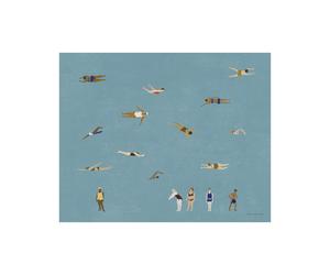 Fine Little Day Poster Swimmers Blue. 40x50 cm