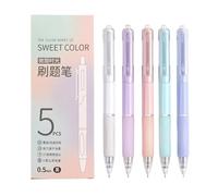 Fine Point Ink Pen, Smooth Writing Gel Pack, with 1.6cm Fast Dry Retractable Pen System Set, Lightweight Grip Barrel Build Set, Modern Stationery Design Style, for Home Indoor Note Taking Use Kit