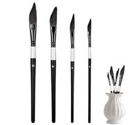 Fine Pointed Paintbrushes - 50g 4-Piece Acrylic High Performance Brush Set, Artist Paintbrushes Watercolor Painting for Canvases, Rock, Body, Face, Men,