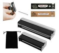 FINEASY 2 Pièces Rouleuse à Cigarette, 78mm+110mm Rouleuse a Joint, Pratique Noir Machine à Rouler Joint, Rouleau de Cigarette avec Papier à Cigarette, Machine a Rouler les Cigarettes