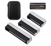 FINEASY 3 Pièces Rouleuse à Cigarette, 70mm+78mm+110mm Rouleuse a Joint, Pratique Noir Machine à Rouler Joint, Organiseur Rectangulaire Avec Motif Paillasson, Machine a Rouler les Cigarettes