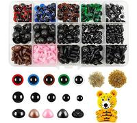 FINEASY 560PCS Yeux de Sécurité Amigurumi, Yeux pour Animaux au Crochet avec Rondelles, Yeux Amigurumi Yeux en Plastique Animaux en Peluche Nez de Sécurité pour Peluche Ours Marionnette (6-14mm)