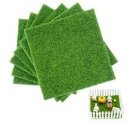 FINEASY 6 Pièces Mini Simulation Gazons 15 x 15 cm - Gazon Artificiel Miniature Simulé, Herbe De Mousse Miniature pour Jardin, Terrasse, Balcon et Micro Paysage