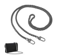 FINEASY Chaîne de Sac à Main 120 cm, Chaîne Sac à Main avec Boucles, Chaîne de Remplacement en Métal pour Fille Sac à Bandoulière (Noir)