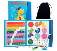 FINEASY Jeux éducatifs Mathématiques, Jeu Magnétique de Fractions, Puzzle éducatif à Fraction, Jouets Montessori Cercles de Calcul Fraction pour Enfants 3 4 5 6 7 8 9 Ans