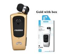 Fineblue-Écouteurs sans fil Bluetooth F920,oreillettes à clip filaire,mains libres,rétractable,téléphone de sauna - Type gold with box