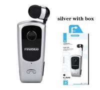 Fineblue-Écouteurs sans fil Bluetooth F920,oreillettes à clip filaire,mains libres,rétractable,téléphone de sauna - Type silver with box