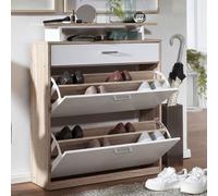 FineBuy Armoire à chaussures Bois 80x94x24 cm Étagère à chaussures 16 paires
