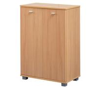 FineBuy Armoire à Chaussures Bois Hêtre 60 x 90 x 35 cm Deux Portes | Étagère à Chaussures Design Look Moderne | Stockage de Chaussures étroit | Ameublement Salle pour 12 Paires de Chaussures