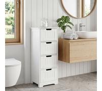 FineBuy Armoire de Salle de Bain 30x83x30cm Commode avec Tiroir Blanc Colonne