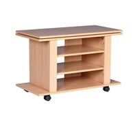 FineBuy Armoire de Télévision en Bois de Hêtre 75 x 51 x 38 cm | Meuble TV Tournant | Commode Style Moderne | Table sur Rouleaux | Banc TV pour Salle de Séjour