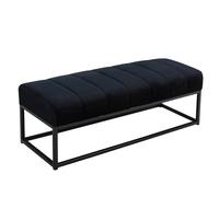 FineBuy Banc 108x40x40 cm Velours Noir, Banquette