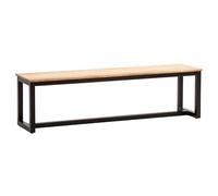 FineBuy Banc 120 cm Bois Massif Acacia Métal, Banc de Table sans Dossier